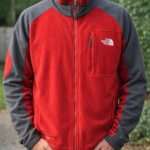 The North Face Men's Bold Red and Charcoal Jacket - Picture 1 of 8